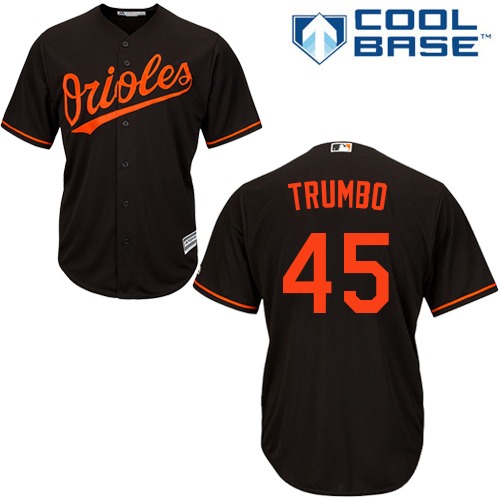 Orioles #45 Mark Trumbo Black Cool Base Stitched Youth MLB Jersey